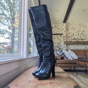 Genuine Leather Knee High Aldo Heel Boots